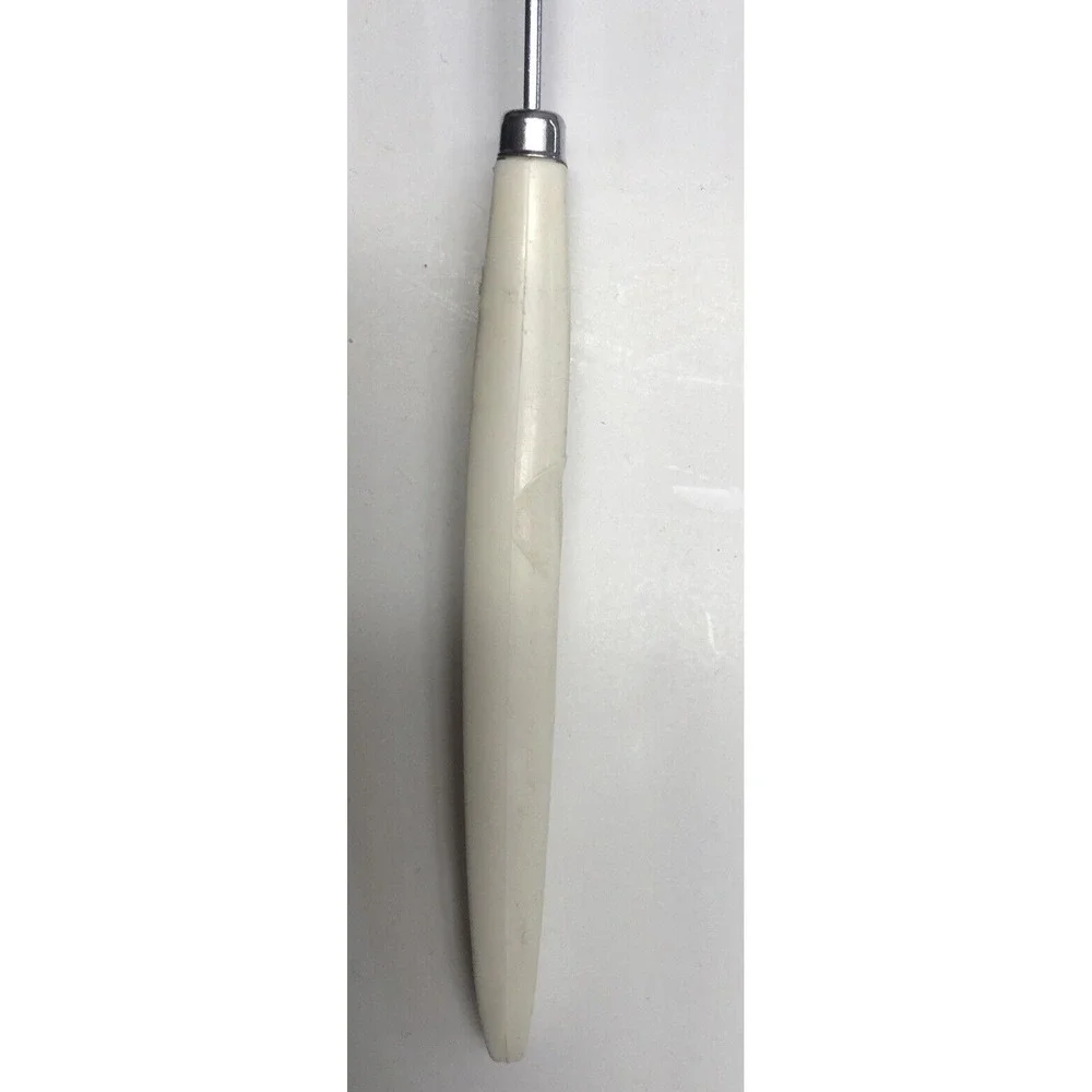 Vtg Androck Stainless Slotted Spatula Turner White‎ Handle USA 14